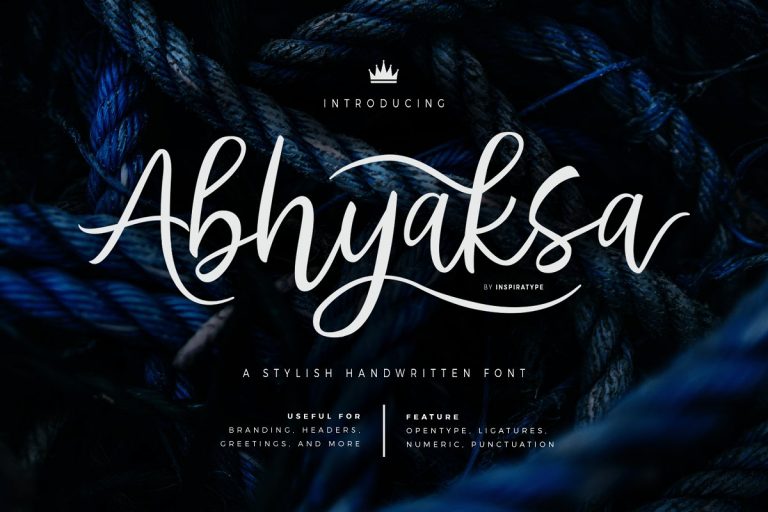 Abhyaksa Handwritten Font 768x512