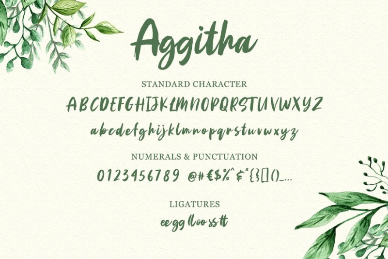 Aggitha Brush Font 1