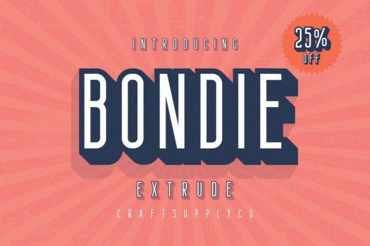 Bondie Extrude Font Family 768x512